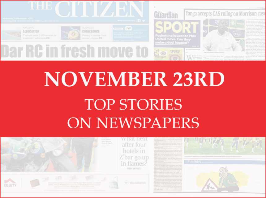 November 23rd Top Stories on Newspapers