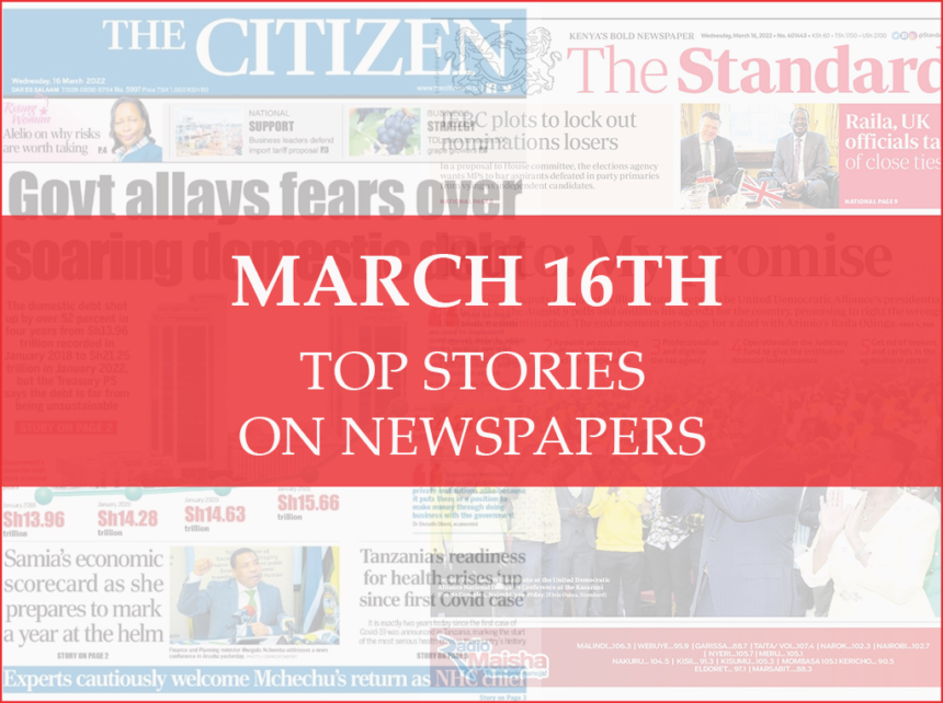 March 16, 2022 Top Stories on Newspapers