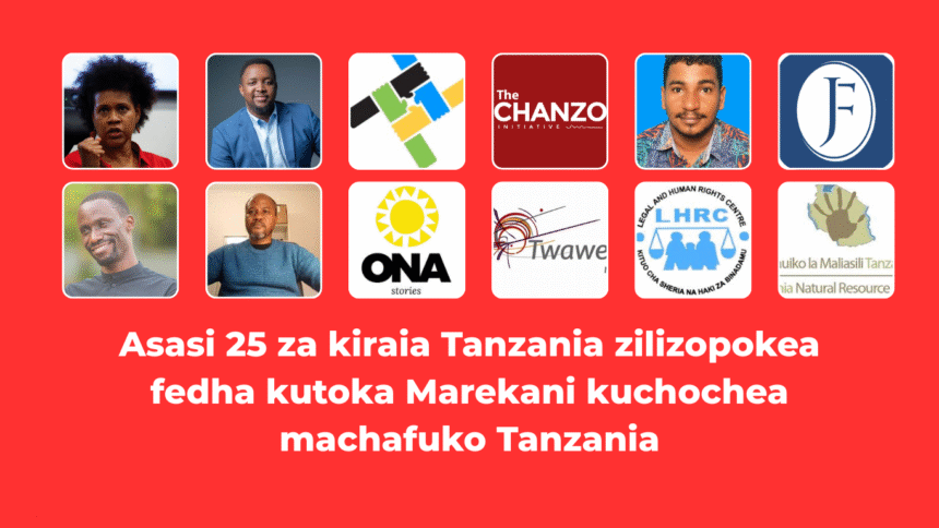 Asasi 25 za kiraia Tanzania zilizopokea fedha kutoka Marekani kuchochea machafuko Tanzania